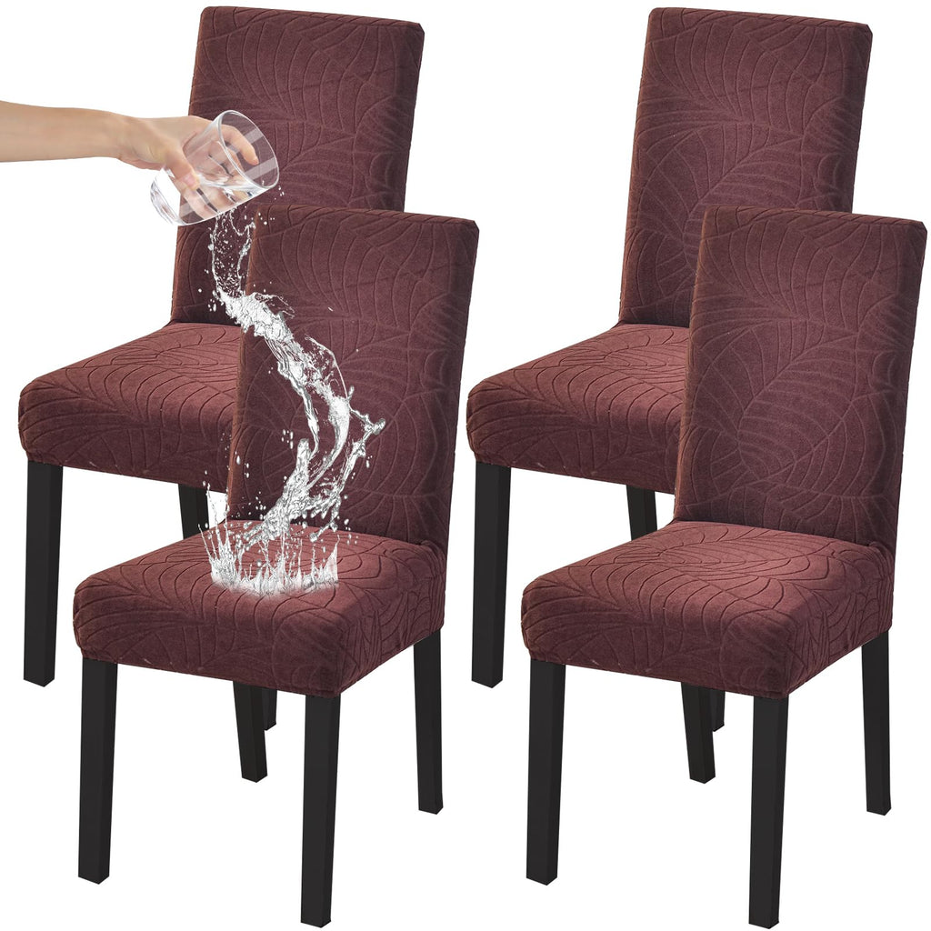 HZDHCLH 6 Pack Chair Covers for Dining Room,Soft Spandex Removable Washable Anti-dust Seat Slipcover, Protector for Hotel,Office,Ceremony,Banquet Wedding Party(Beige, Set of 6)