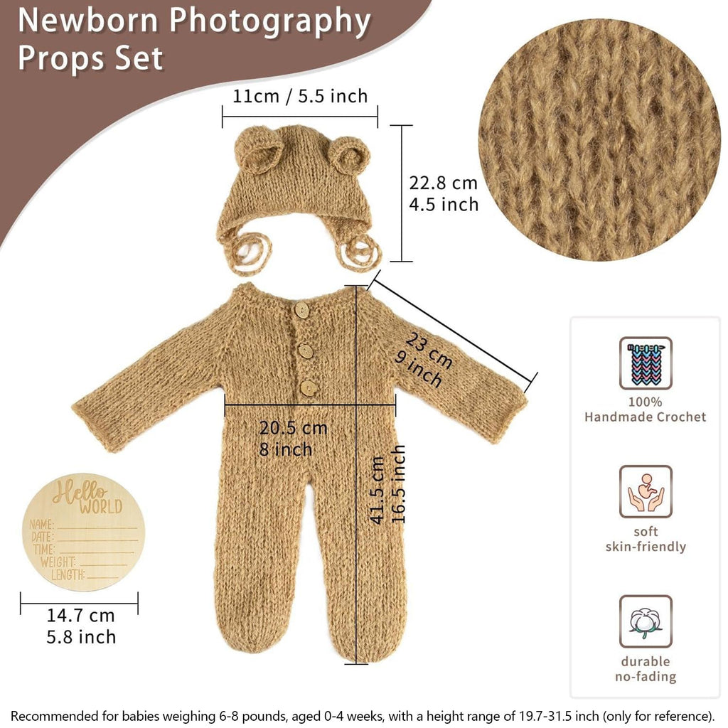 BLUETOP Cute Newborn Photography Outfits Boys Girls Baby Costume Set