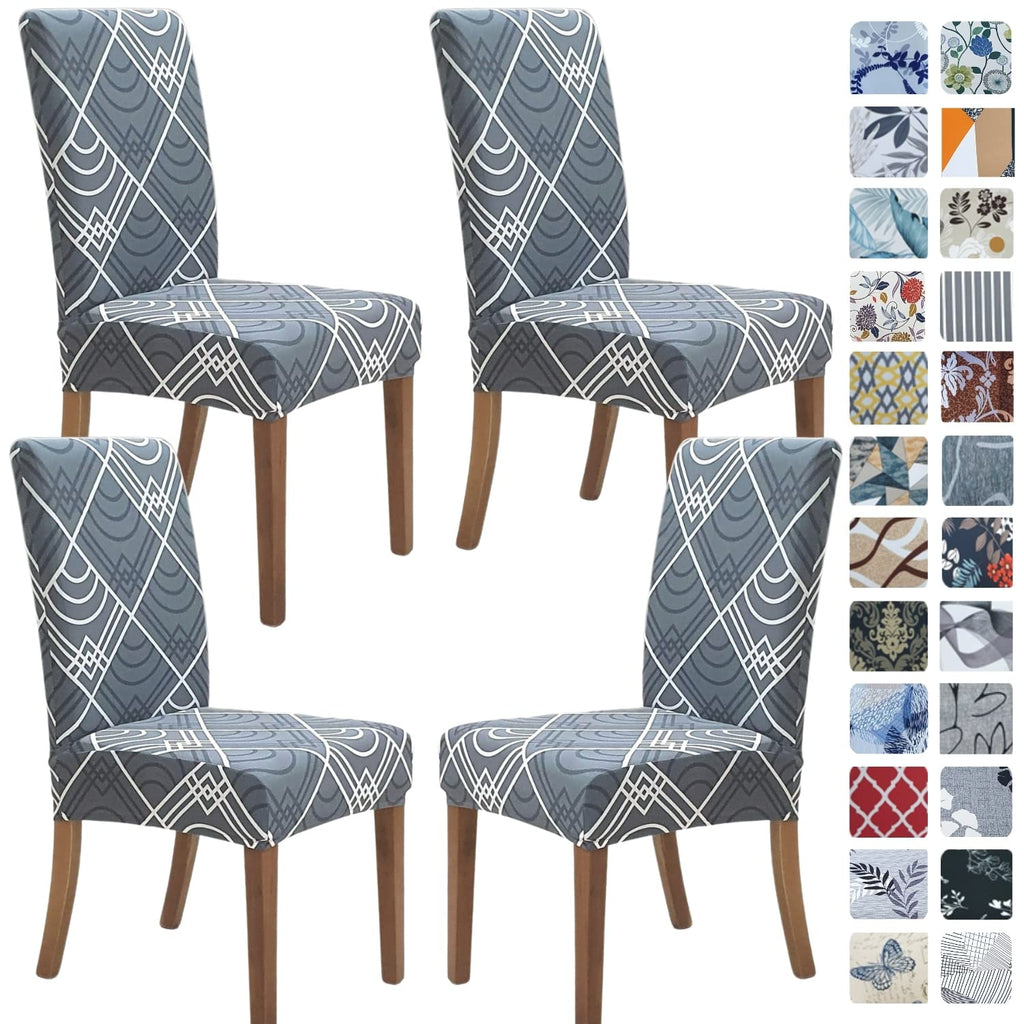 SPRINGRICO Chair Covers for Dining Room 6 Pack, Stretch Dining Chair Cover, Washable Spandex Kitchen Parsons Chair Slipcovers, Removable Seat Protector for Home or Party (Set of 6, Floral Beige)