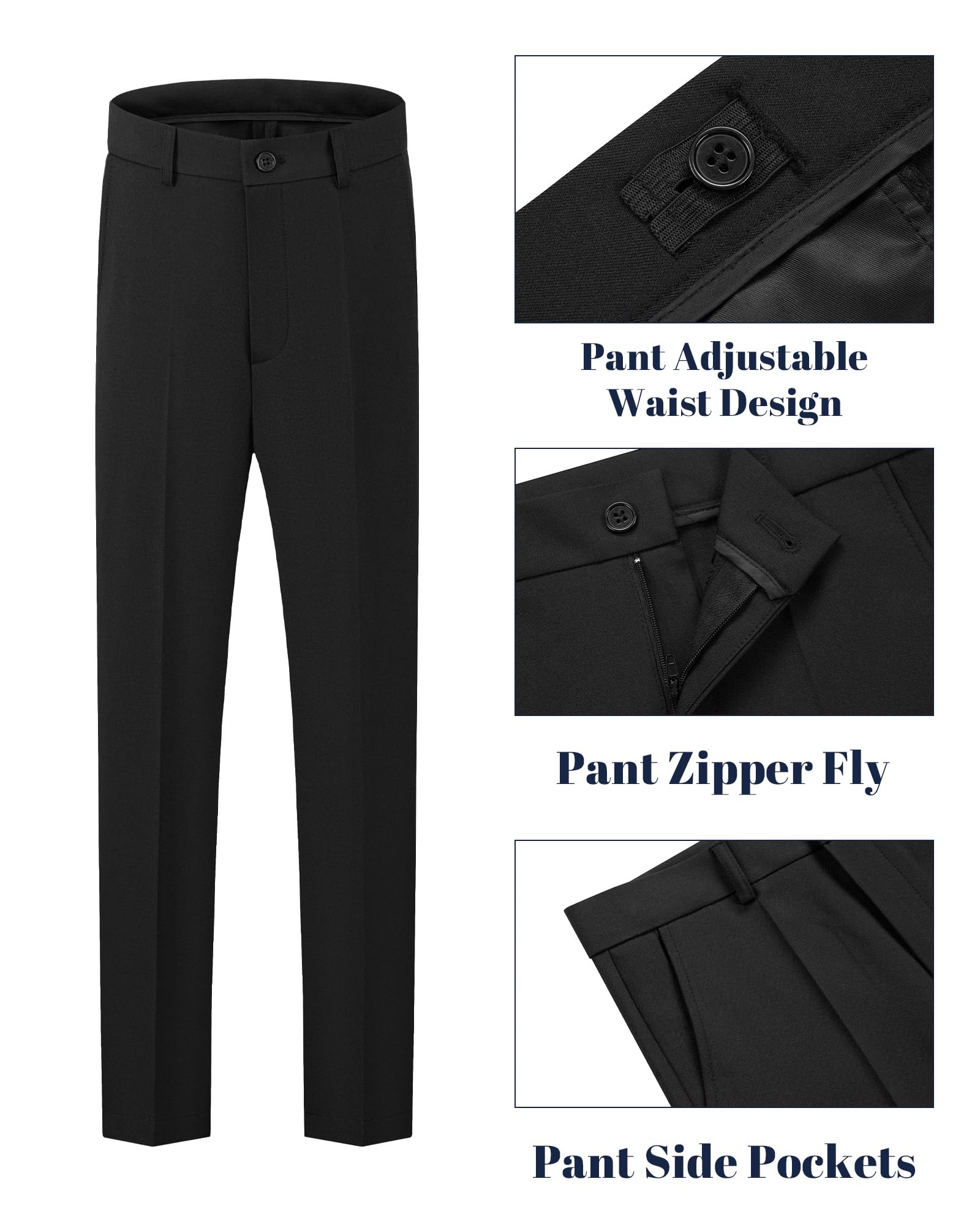 WULFUL Boys' Slim Fit Suit 3 Pieces:Jacket, Pants, Shirt,Summer Suit Set for Teens Boys Wedding Beach