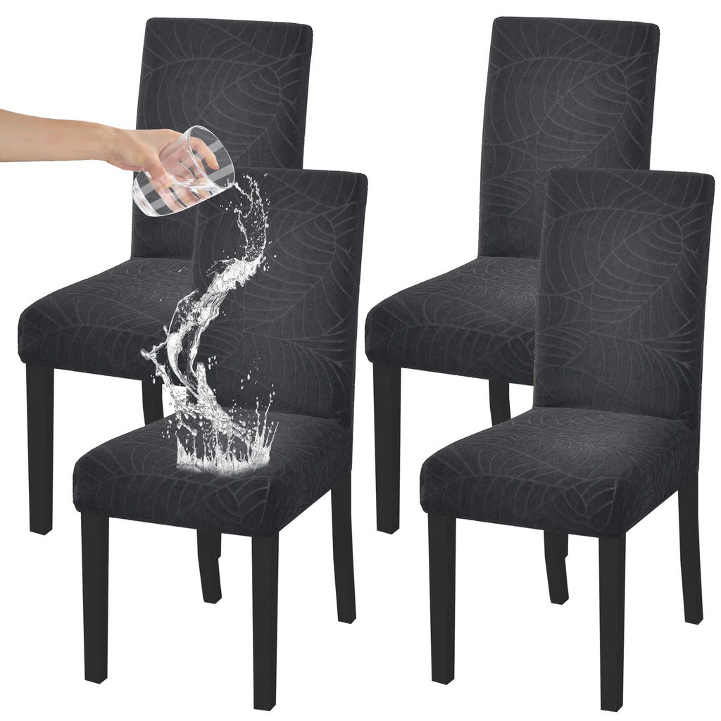 HZDHCLH 6 Pack Chair Covers for Dining Room,Soft Spandex Removable Washable Anti-dust Seat Slipcover, Protector for Hotel,Office,Ceremony,Banquet Wedding Party(Beige, Set of 6)