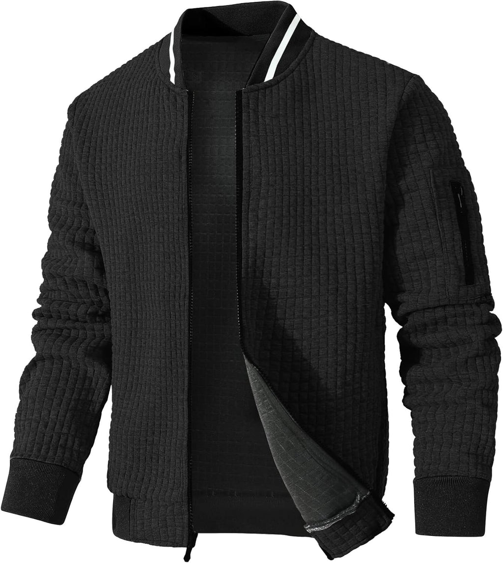 SAVKOOV Mens Lightweight Jacket Casual Bomber Jacket Varsity Coat