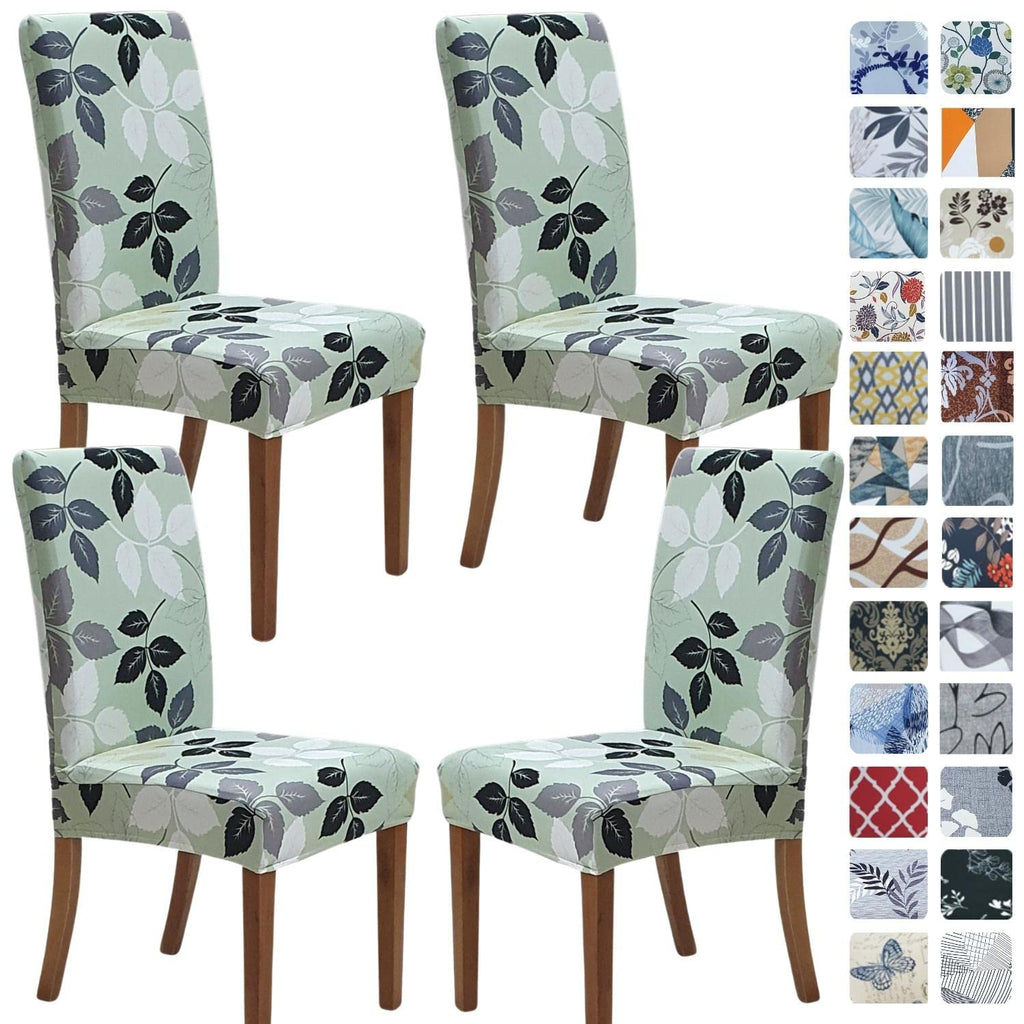 SPRINGRICO Chair Covers for Dining Room 6 Pack, Stretch Dining Chair Cover, Washable Spandex Kitchen Parsons Chair Slipcovers, Removable Seat Protector for Home or Party (Set of 6, Floral Beige)