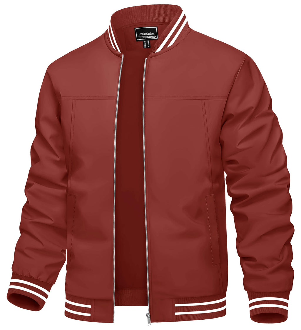 TACVASEN Men's Lightweight Jacket Casual Spring Fall Windbreaker Bomber Zip Up Coat With Pocket