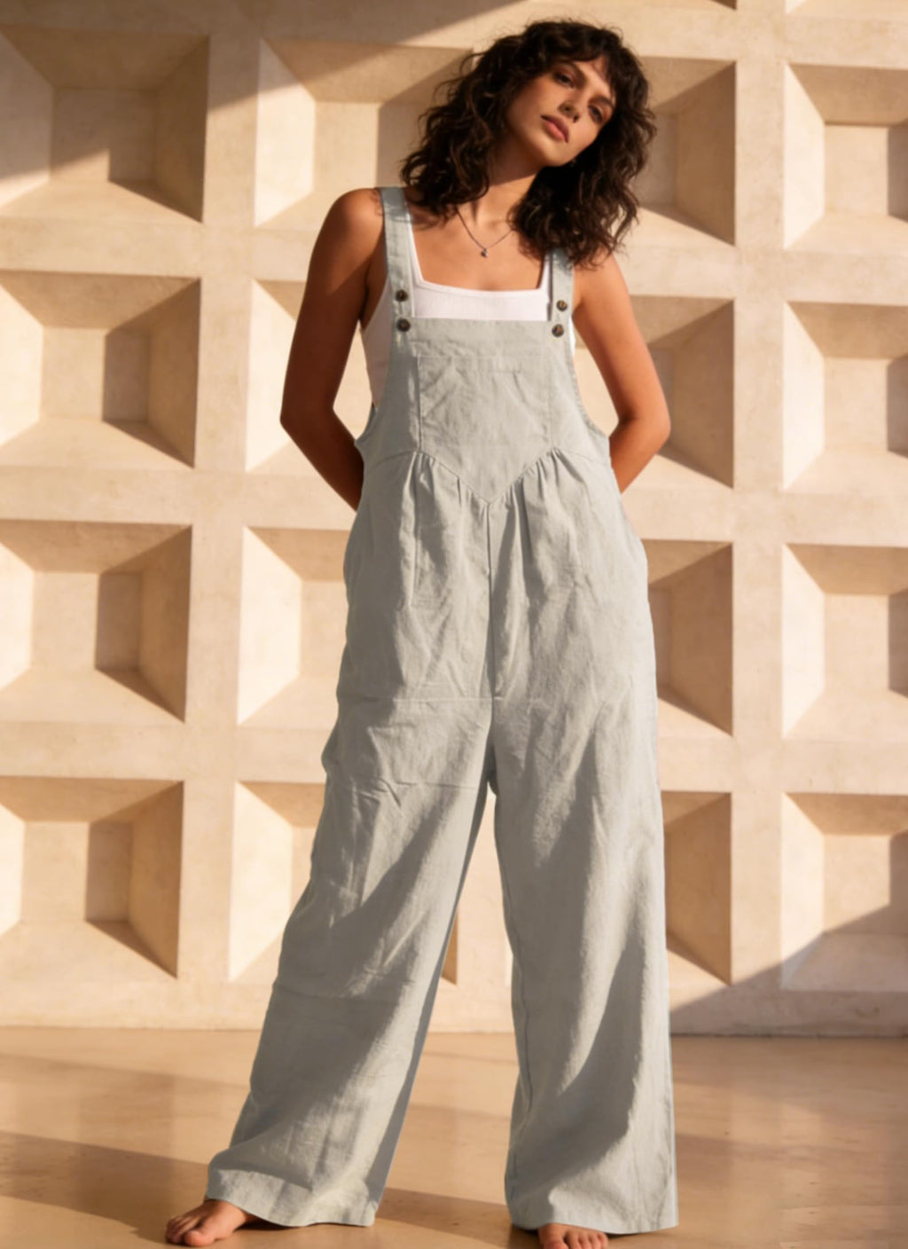 Women's Jumpsuits 2026 Summer Floral Overalls One Piece Outfits Sleeveless Wide Leg Pants Rompers with Pockets