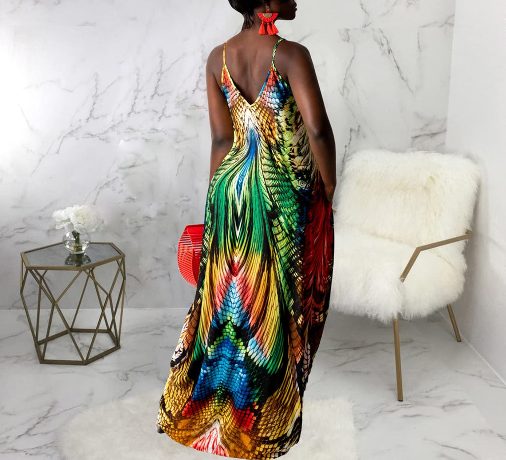 BessCops Summer Maxi Dresses for Women 2026 Plus Size Sundresses Casual Fashion Sleeveless Loose Long Sexy Dress with Pockets