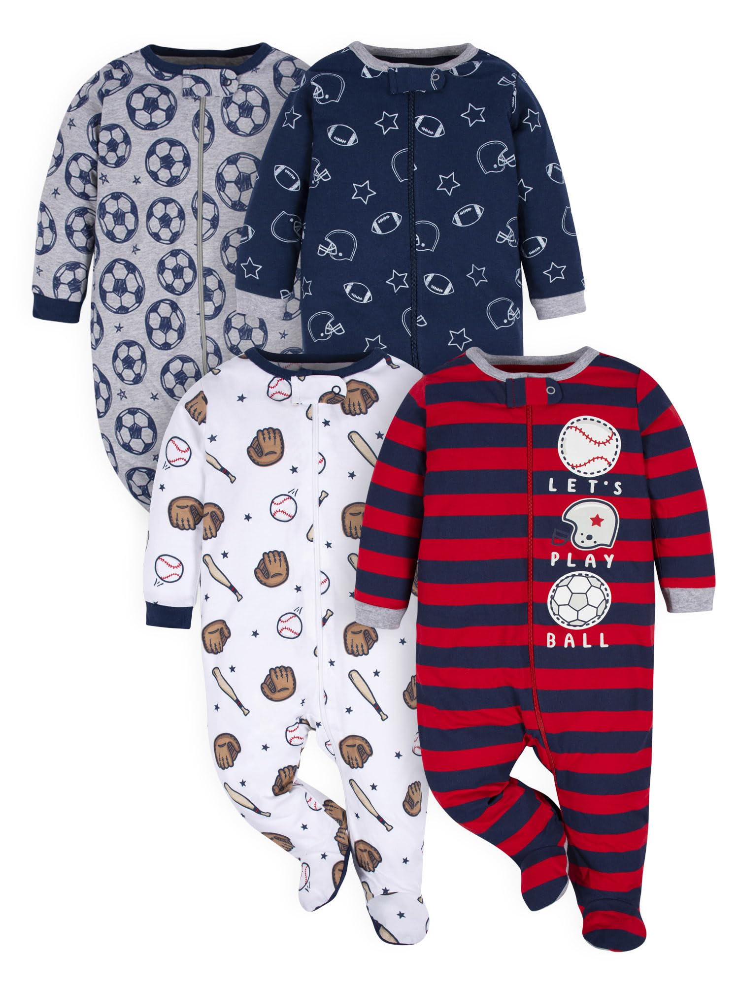 Gerber baby-boys 4 Pack Sleep 'N Play Footie