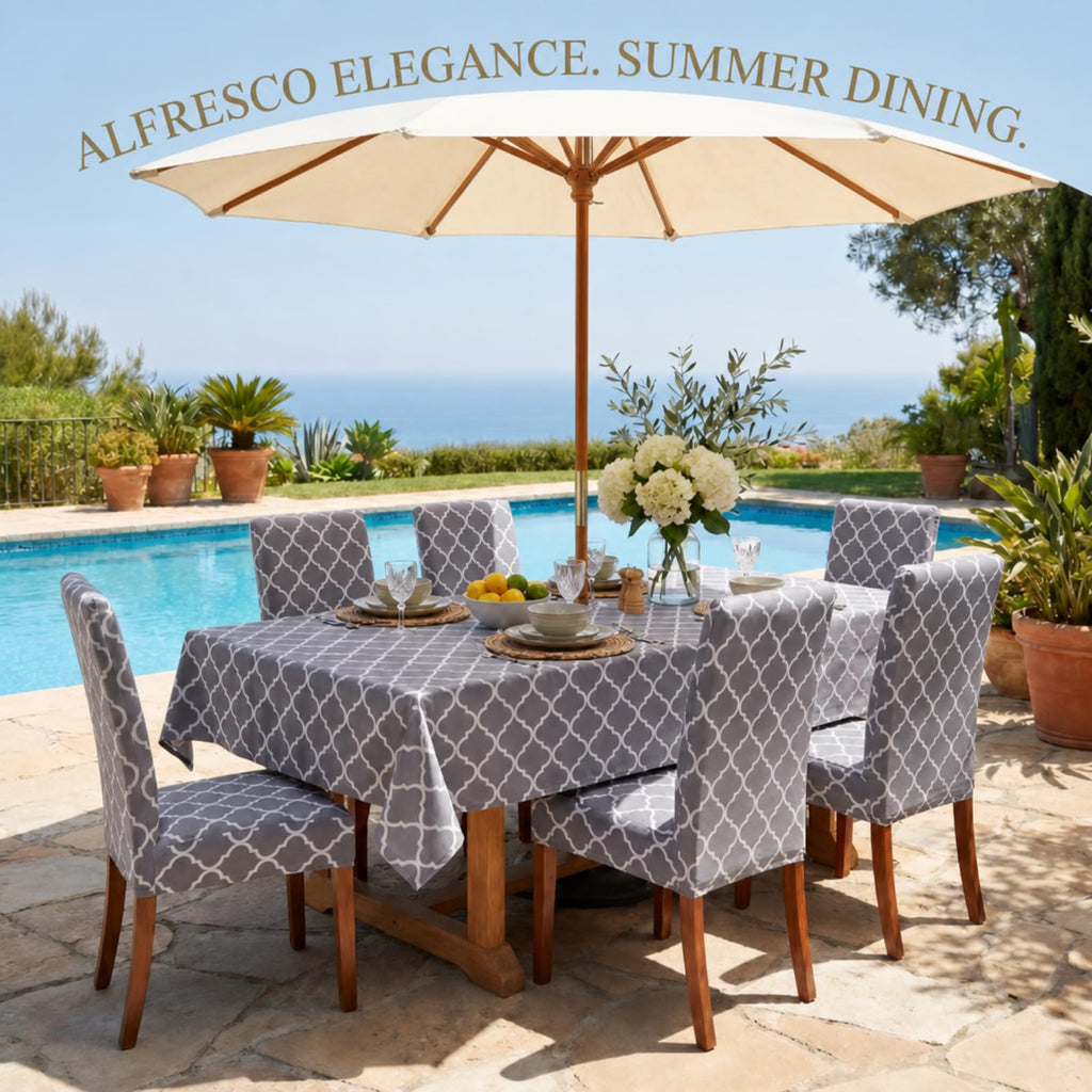 7 Pcs Sunflower Chair Covers and Tablecloth Set 60 x 84 Inch Waterproof Stain Rectangular Table Cover with Stretchable Removable Chair Slipcovers for Dining Room Kitchen Patio Summer Parties
