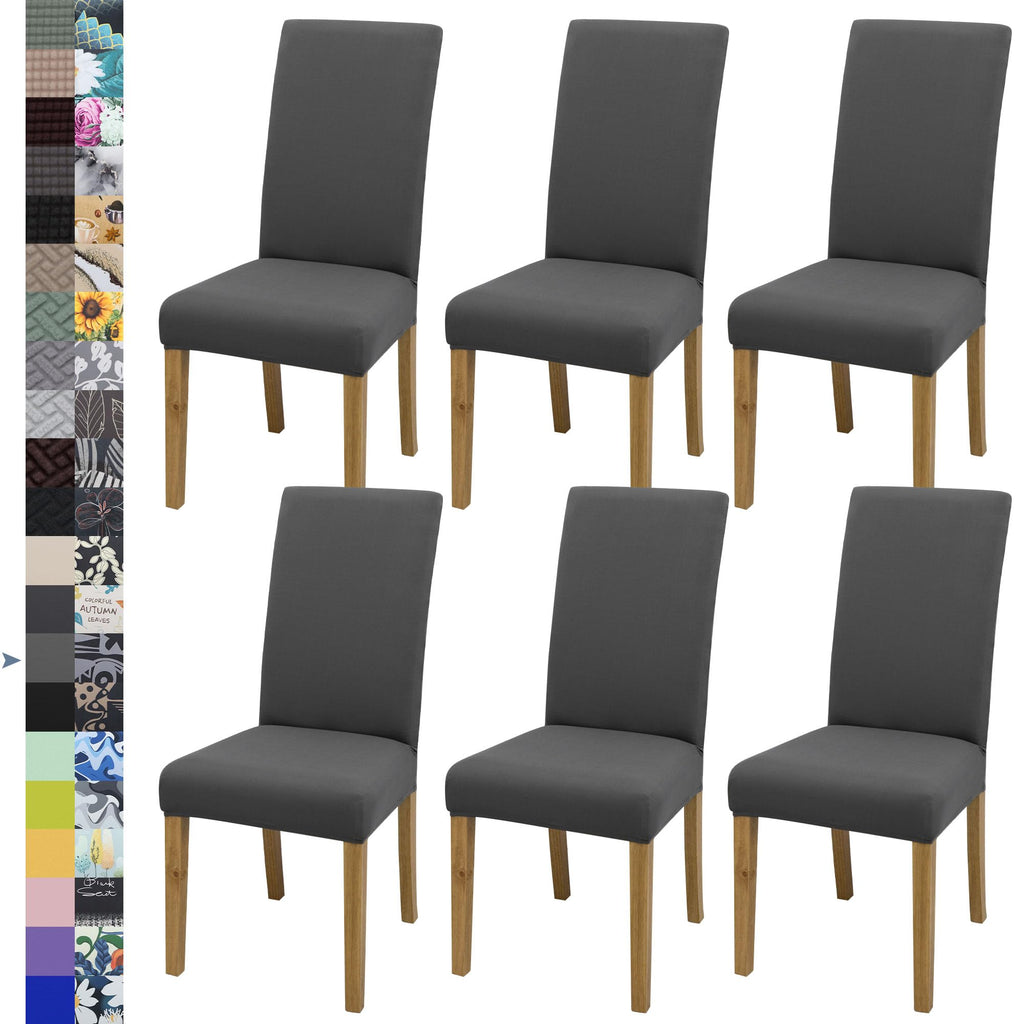 BIETYONE Stretch Dining Chair Covers Set of 6, Soft Removable Washable Kitchen Parsons Chair Slipcovers, High Elastic Seat Protector for Home Hotel Banquet