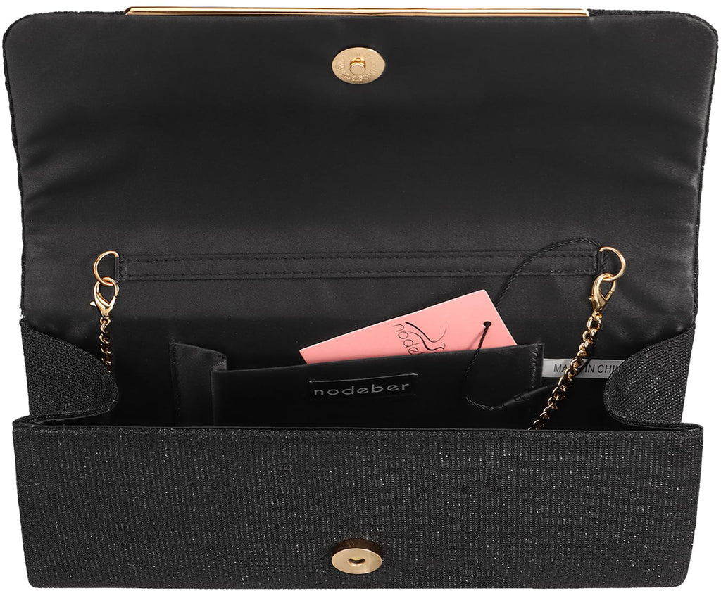 Women's Sparkling Evening Clutch Purse-Glitter Handbag with Detachable Strap for Weddings, Prom, Cocktail Parties