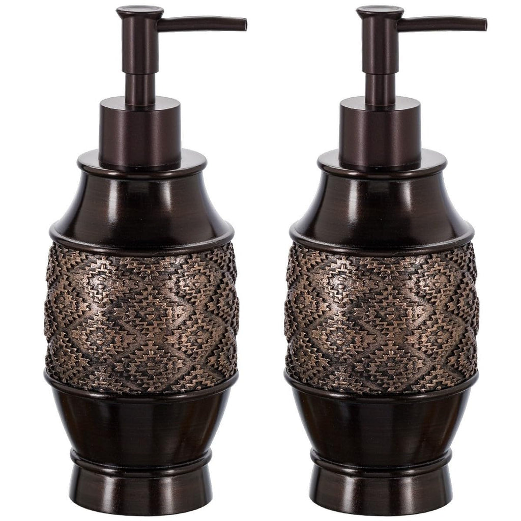 Creative Scents Dublin Brown Bathroom Accessories Set Complete - 4 Pc. Bathroom Sets Accessories, Luxury Bathroom Accessory Set - Soap Dispenser, Soap Dish, Tumbler & Toothbrush Holder Set