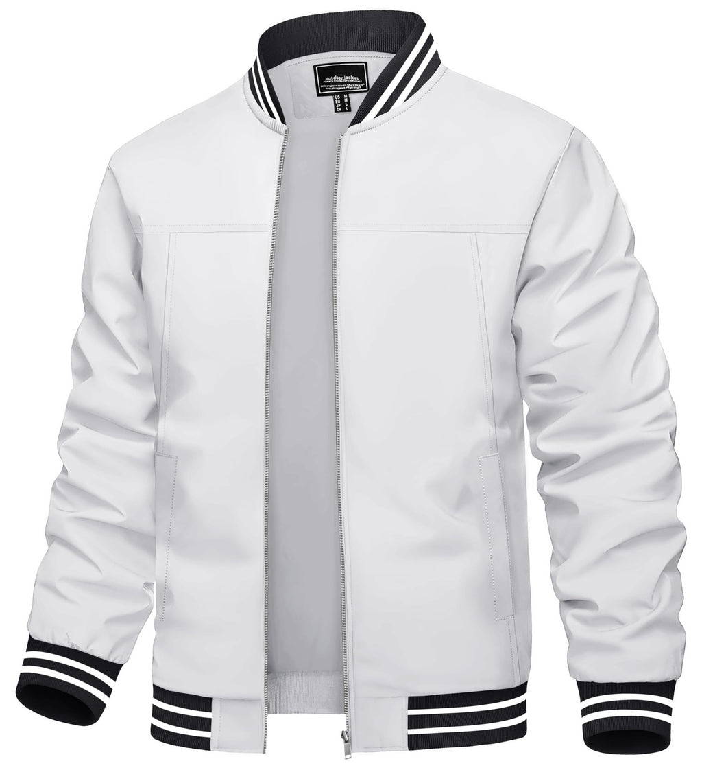 TACVASEN Men's Lightweight Jacket Casual Spring Fall Windbreaker Bomber Zip Up Coat With Pocket