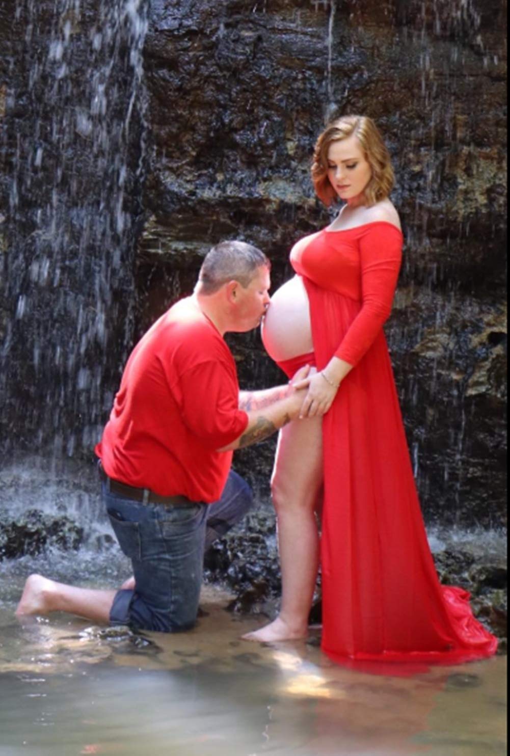 ZIUMUDY Maternity Maxi Chiffon Photography Dress Split Front Gown for Photoshoot