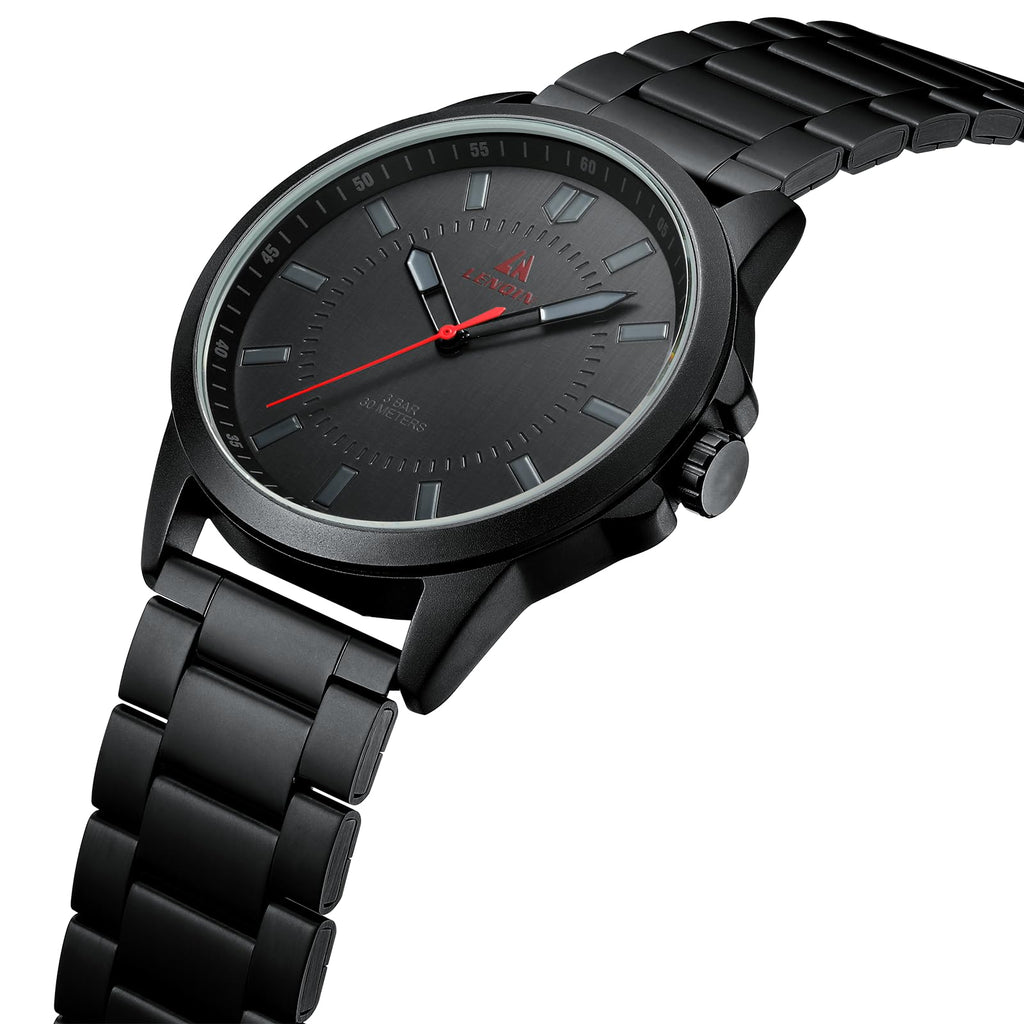LN LENQIN Mens Watches Waterproof Stainless Steel Watch for Men Analog Quartz Fashion Business Designer Wristwatch