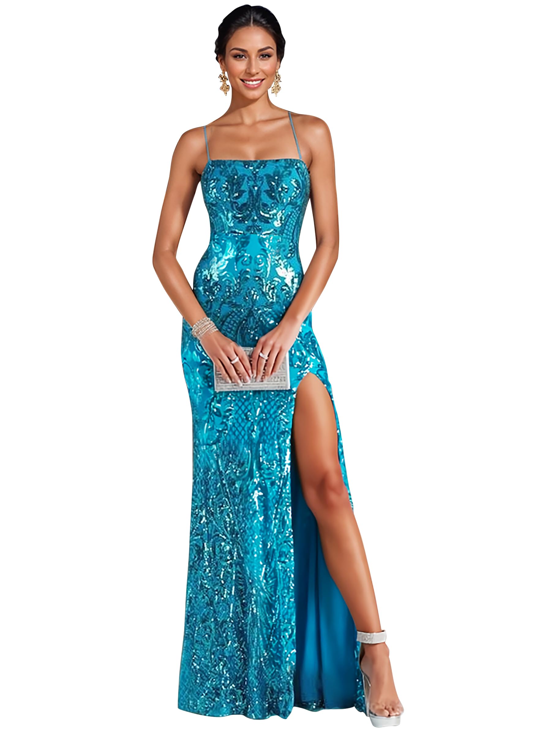 Figdaw Rhinestone Embellished Formal Gowns and Evening Dresses for Women 2026