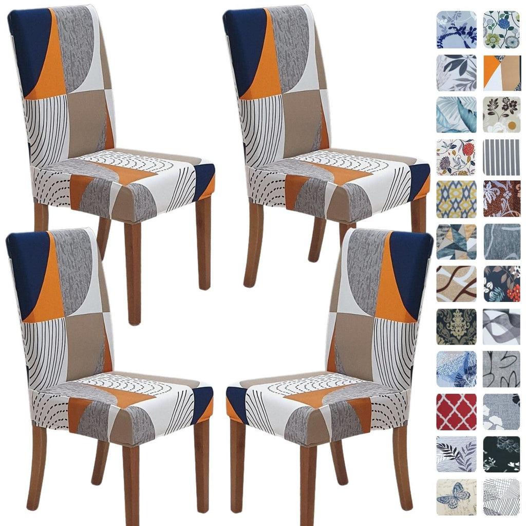 SPRINGRICO Chair Covers for Dining Room 6 Pack, Stretch Dining Chair Cover, Washable Spandex Kitchen Parsons Chair Slipcovers, Removable Seat Protector for Home or Party (Set of 6, Floral Beige)