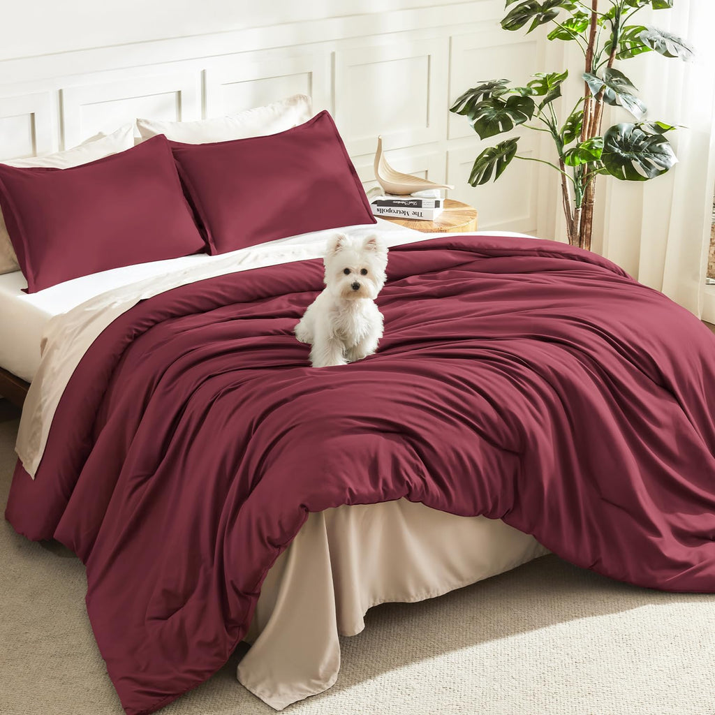 Litanika King Size Comforter Set, 3 Pieces Lightweight Solid Comforter King Size, All Season Fluffy Down Alternative Comforter Bed Set Quilt Blanket, Sage Green, King