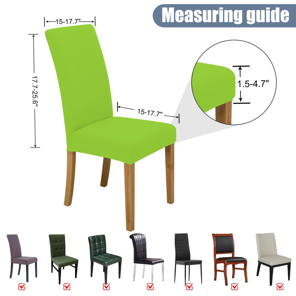 BIETYONE Stretch Dining Chair Covers Set of 6, Soft Removable Washable Kitchen Parsons Chair Slipcovers, High Elastic Seat Protector for Home Hotel Banquet