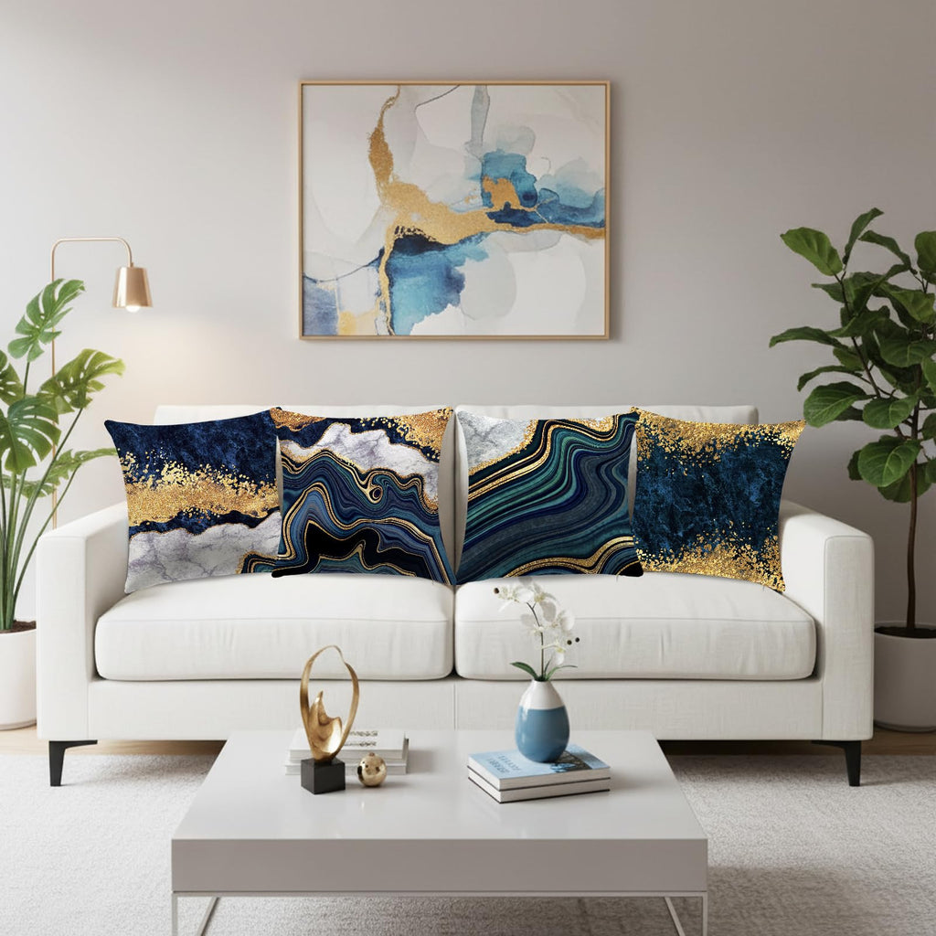 18 x 18 inch Set of 4 Decorative Pillow Covers Grey Marble Texture Throw Pillow Covers Living Room Decor Square Cushion Covers for Modern Styles Abstract Home Bedroom Couch Chair Sofa Pillow Cases