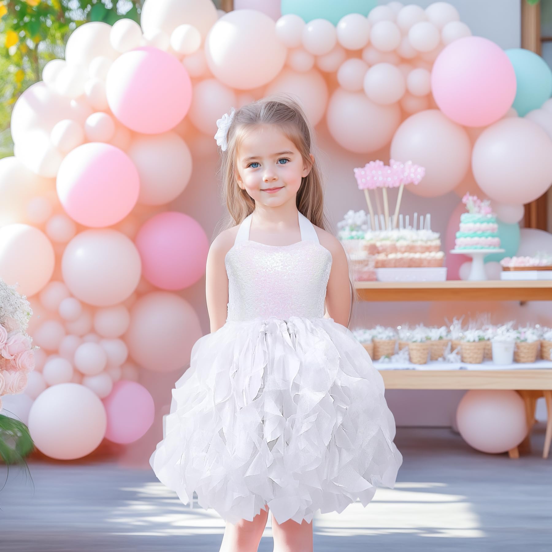Suppromo Tutu Dress for Girls Sparkly Sequin Tulle Princess Birthday Party Prom Outfit Toddler Girls Sneaker Ball Gown Dress