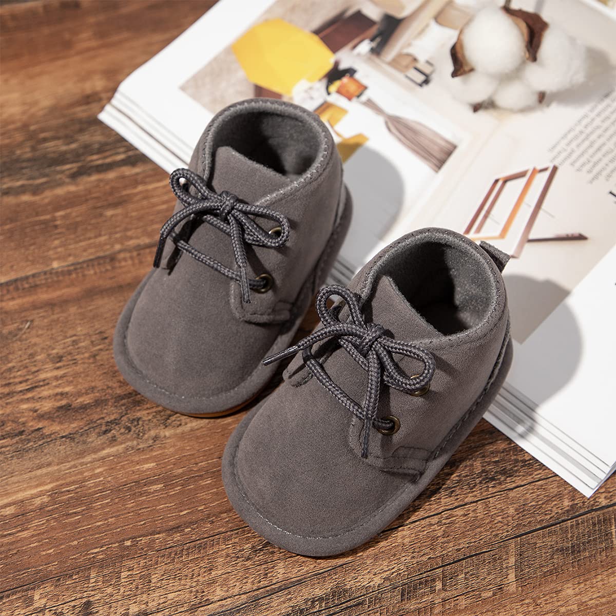 HsdsBebe Baby Boys Girls Oxford Shoes PU Leather Soft Rubber Sole Sneakers Anti-Slip Toddler Ankle Boots Infant Walking Shoes Moccasins