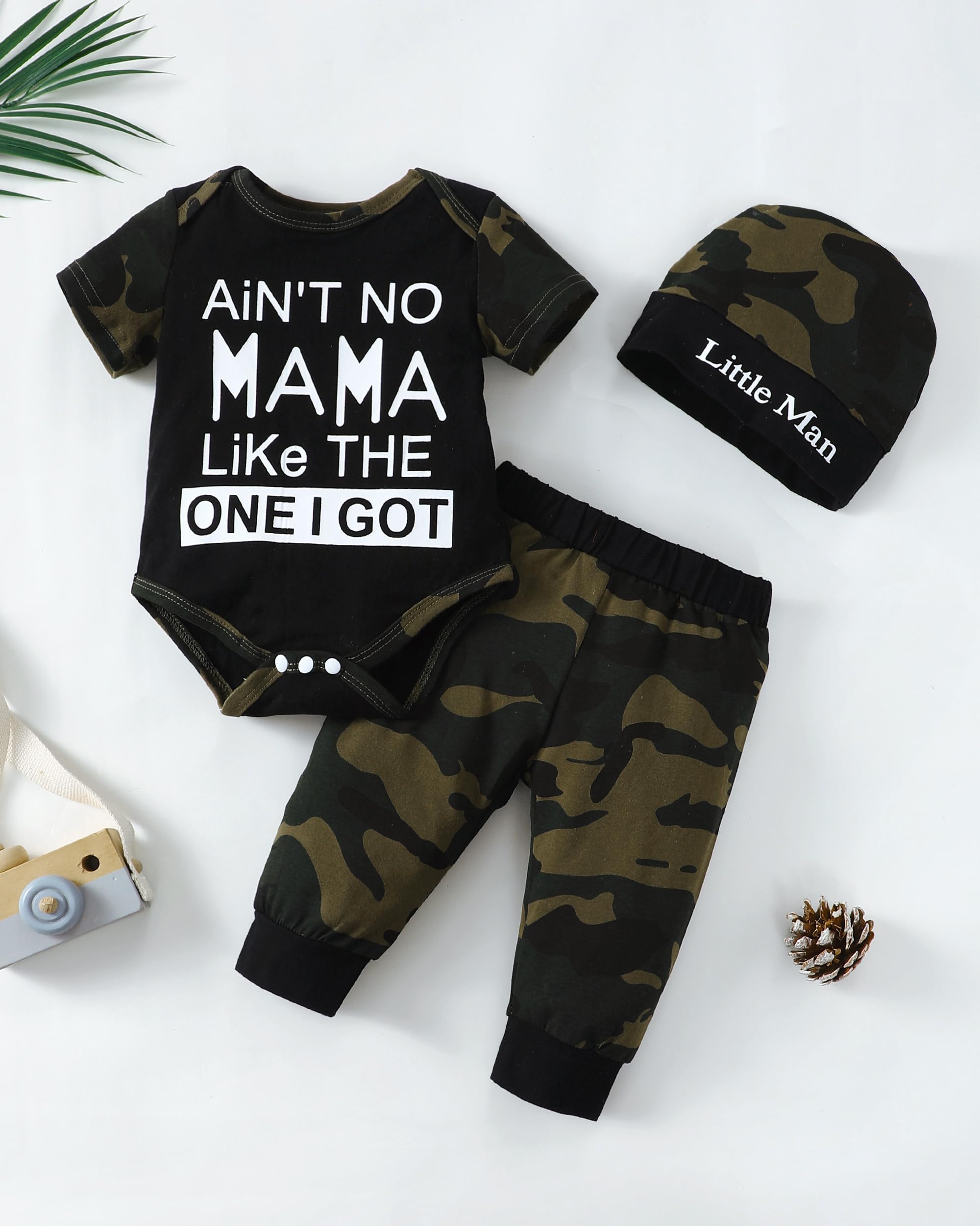 Renotemy Newborn Infant Baby Boy Clothes Outfits New to The Crew Outfits Long Pants Toddler Baby Boy Clothes Set