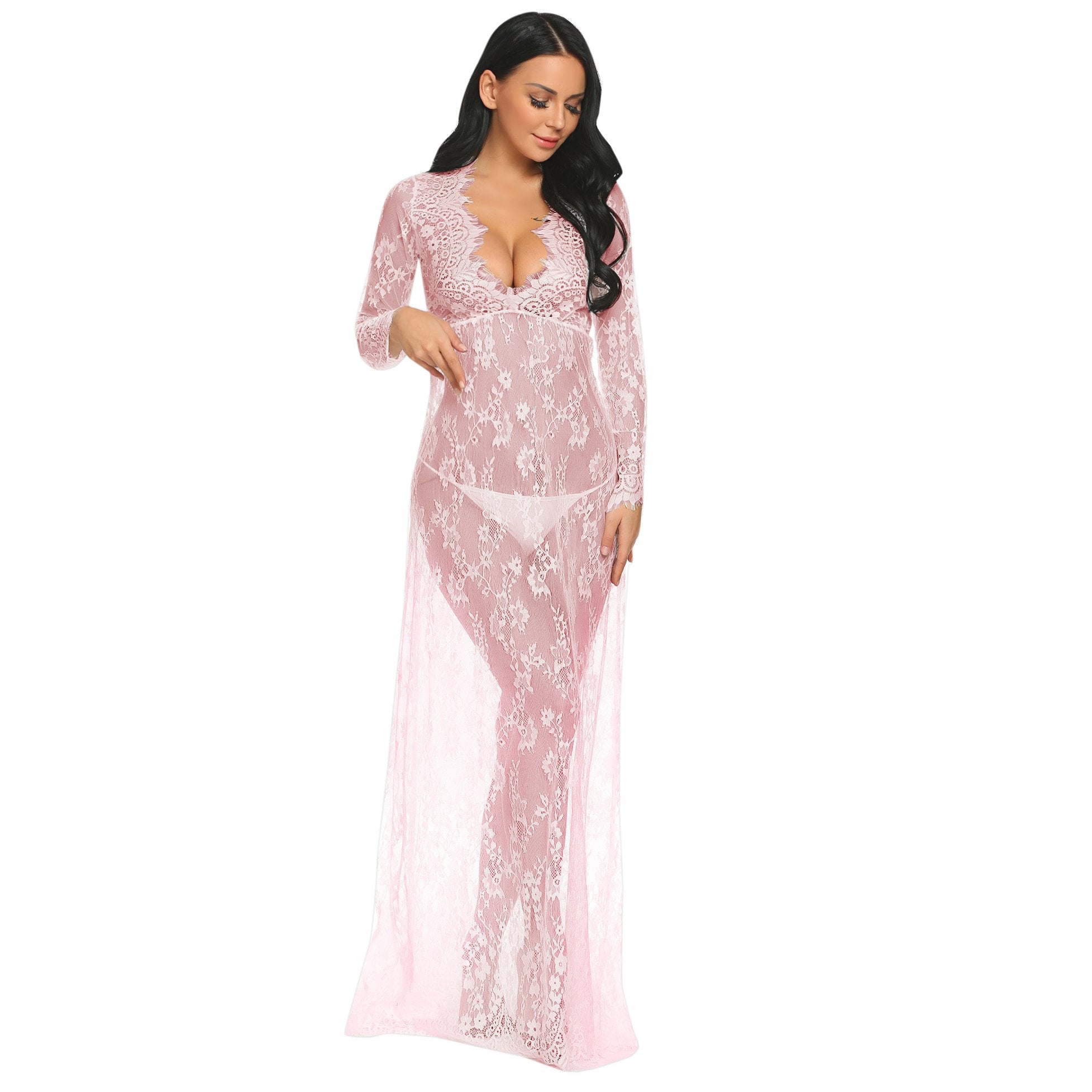 COSYOU Maternity Dress for Photoshoot Sheer Lace Dresses for Maternity Photography Costume Party Milk Bath Dress