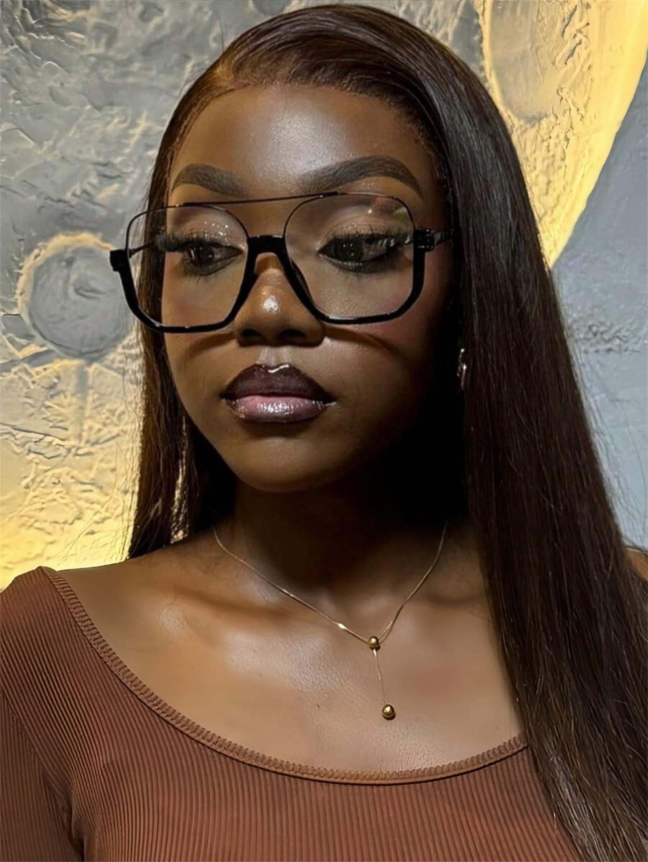 GUVIVI Retro Oversized Aviator Sunglasses for Women Men Square Double Bridge Pilot Sun Glasses 70s Trendy Shades