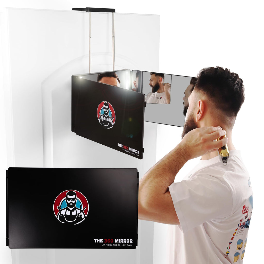 The 360 Mirror - 3 Way Mirror for Self Hair Cutting - Adjustable Trifold Barber Miror to Cut Your Own Hair - Tri Fold Self Haircut System for Men and Women Braiding - Three Sided Miror for Haircuts