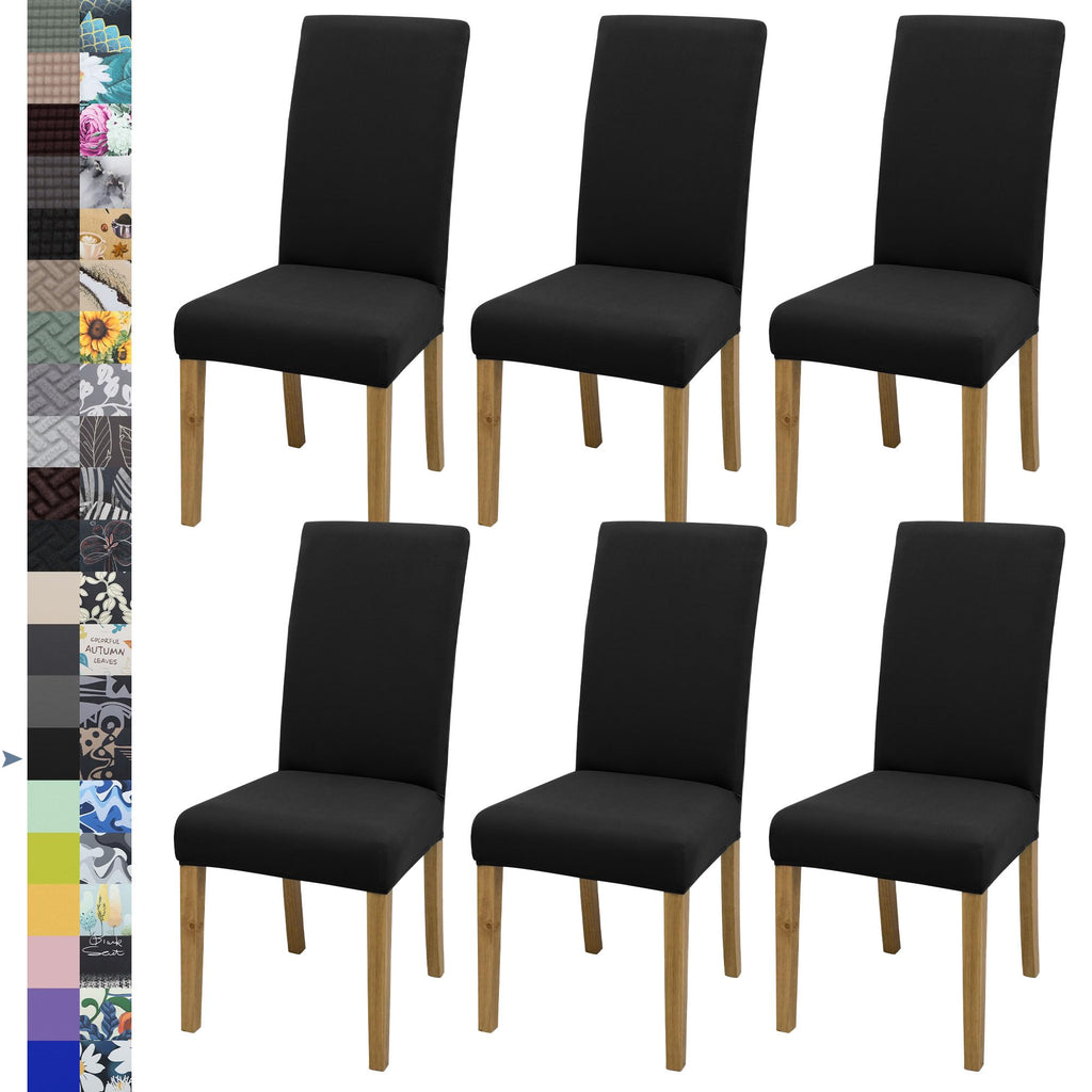 BIETYONE Stretch Dining Chair Covers Set of 6, Soft Removable Washable Kitchen Parsons Chair Slipcovers, High Elastic Seat Protector for Home Hotel Banquet