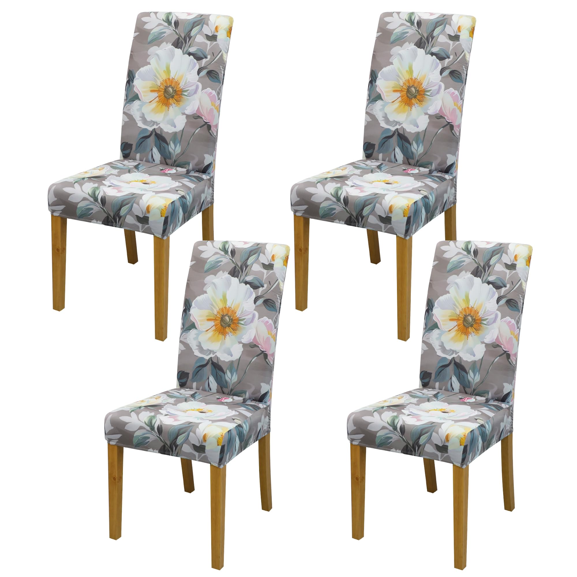 BIETYONE Stretch Dining Chair Covers Set of 6, Soft Removable Washable Kitchen Parsons Chair Slipcovers, High Elastic Seat Protector for Home Hotel Banquet