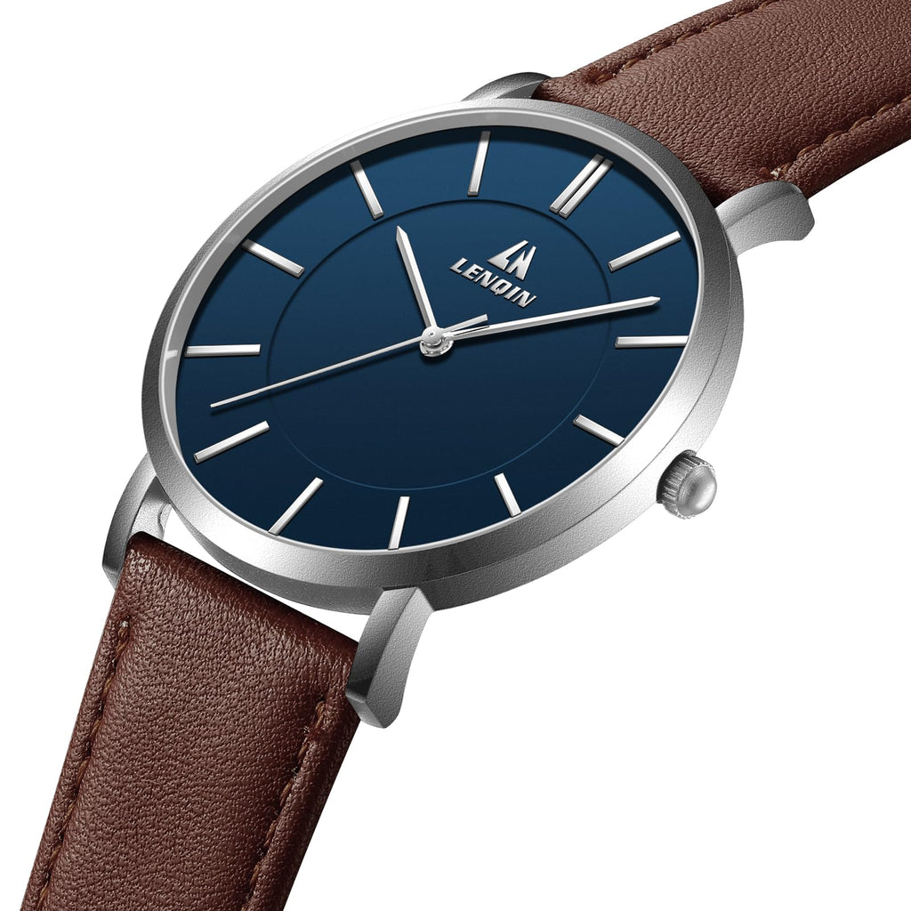 LN LENQIN Mens Watches Waterproof Stainless Steel Watch for Men Analog Quartz Fashion Business Designer Wristwatch