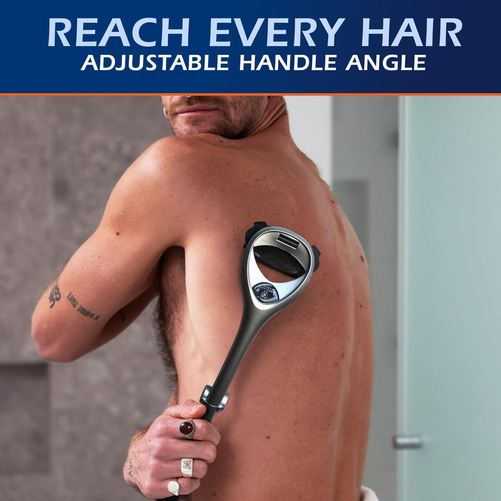 baKblade 2.0 PLUS - Back Shaver for Men (DIY), Ergonomic Handle, Shave Wet or Dry (Extra Blades Included)