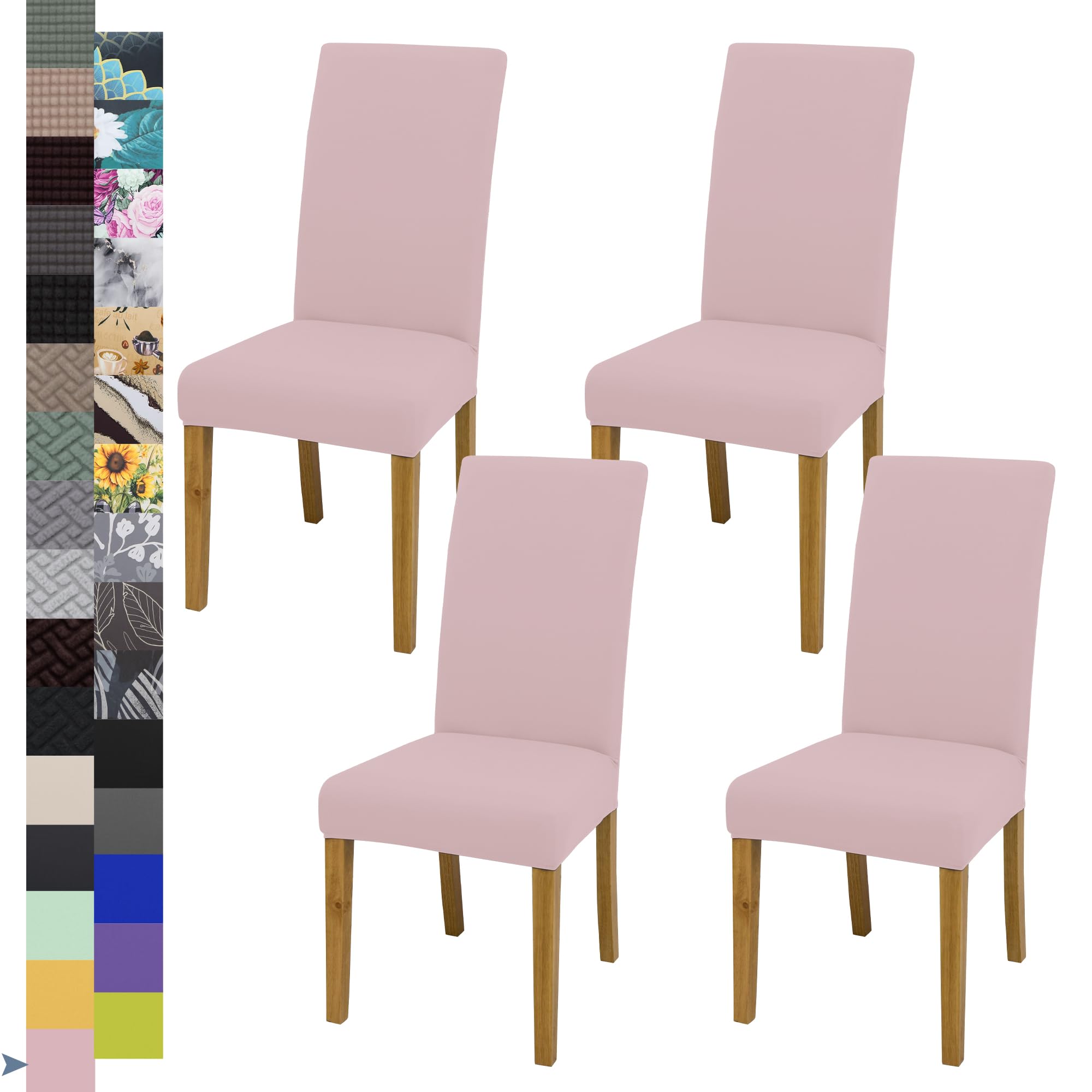 BIETYONE Stretch Dining Chair Covers Set of 6, Soft Removable Washable Kitchen Parsons Chair Slipcovers, High Elastic Seat Protector for Home Hotel Banquet