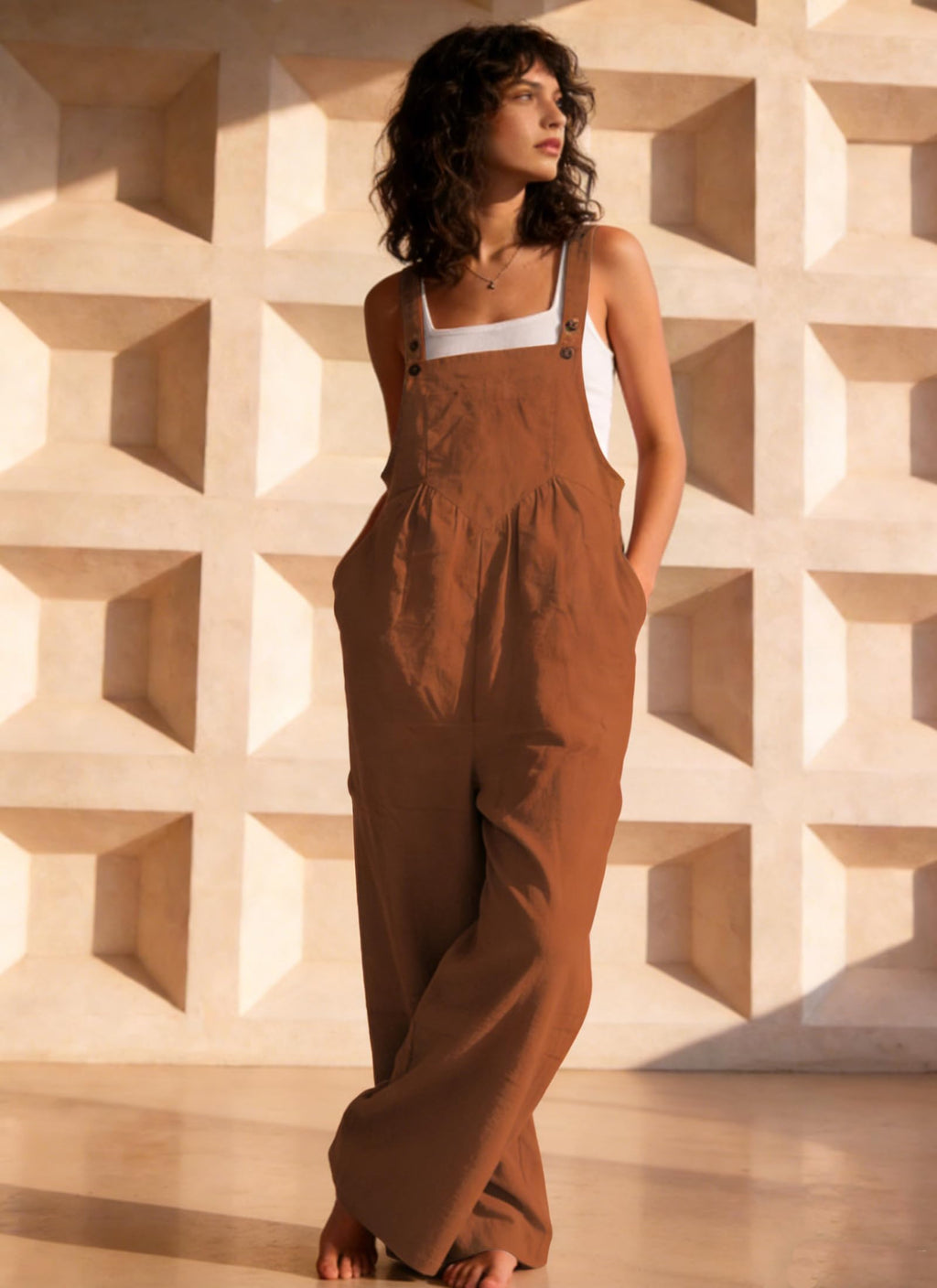 Women's Jumpsuits 2026 Summer Floral Overalls One Piece Outfits Sleeveless Wide Leg Pants Rompers with Pockets