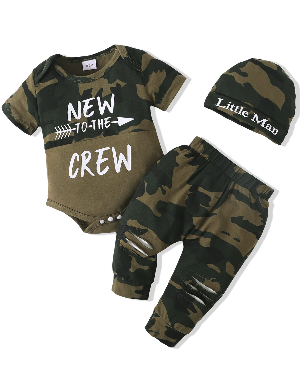 Renotemy Newborn Infant Baby Boy Clothes Outfits New to The Crew Outfits Long Pants Toddler Baby Boy Clothes Set