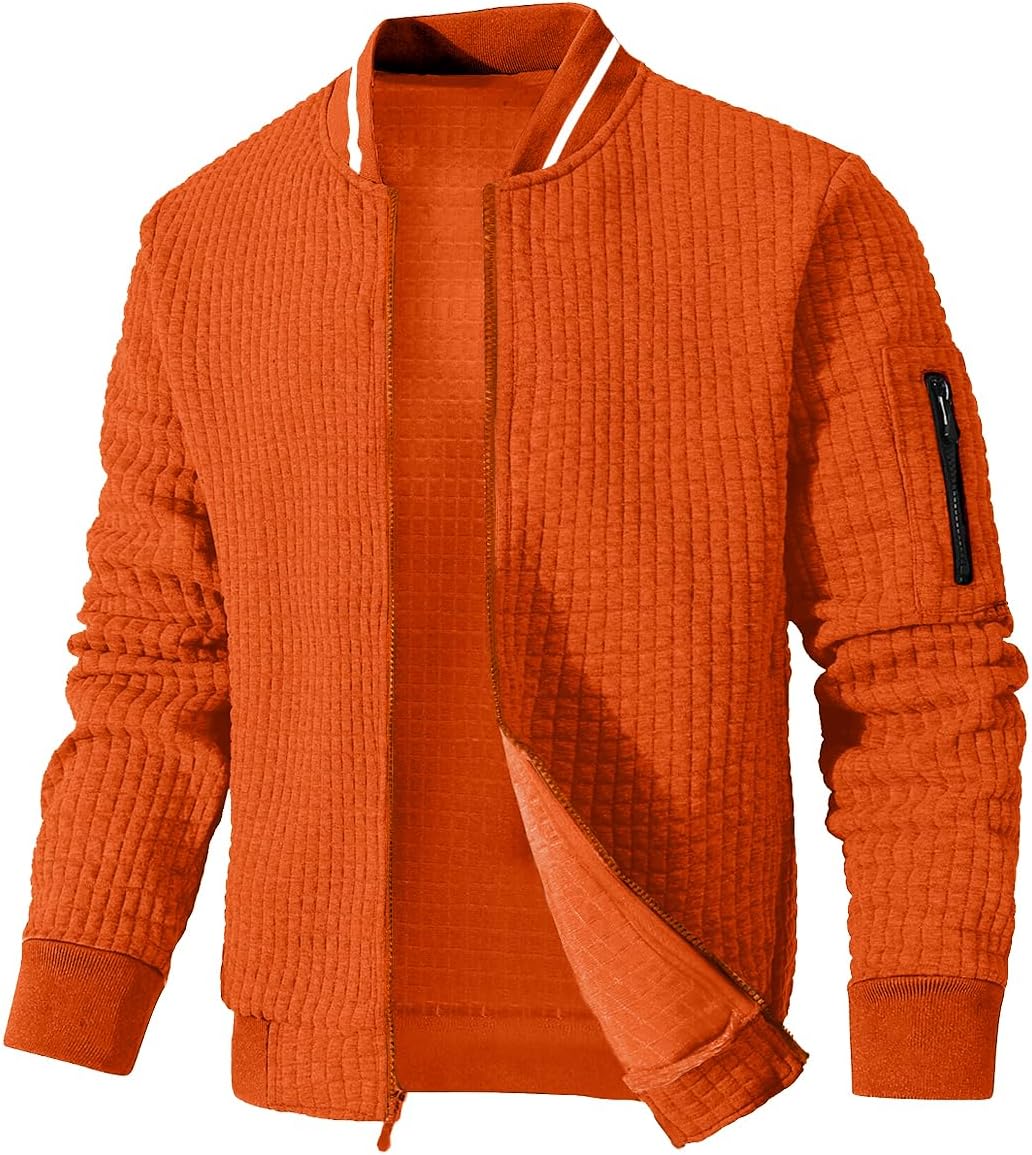 SAVKOOV Mens Lightweight Jacket Casual Bomber Jacket Varsity Coat