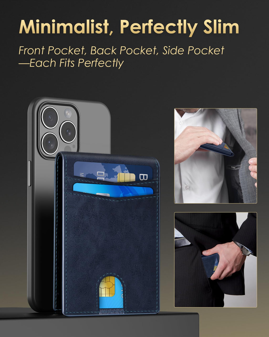 2026 Wallet for Men - RFID Blocking [Functional & Practical] Bifold Slim Minimalist Credit Card Holder Pop Up Wallet Metal Case with Cash Slot, Front Pocket with ID Window, Gift Boxed (Carbon Fiber)
