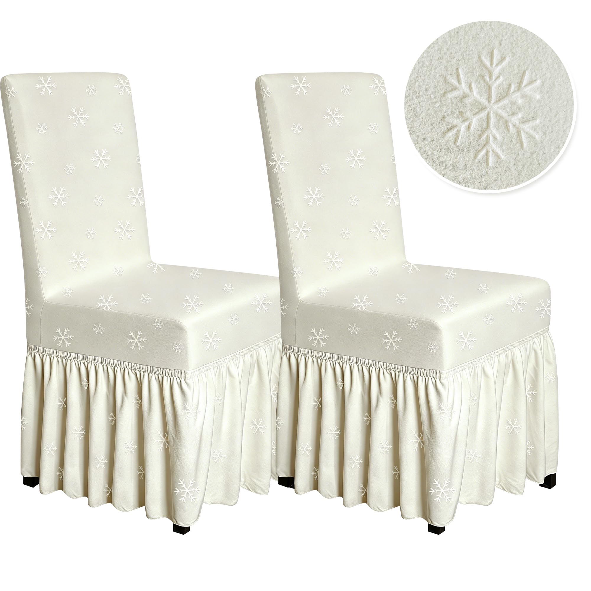 molasofa Chair Covers for Dining Room Set of 6 Stretch Chair Slipcovers with Skirt for Kitchen Seat Protectors Wedding Banquet Decor Kids Pets Spandex Fabric Washable (6pcs, Brown)