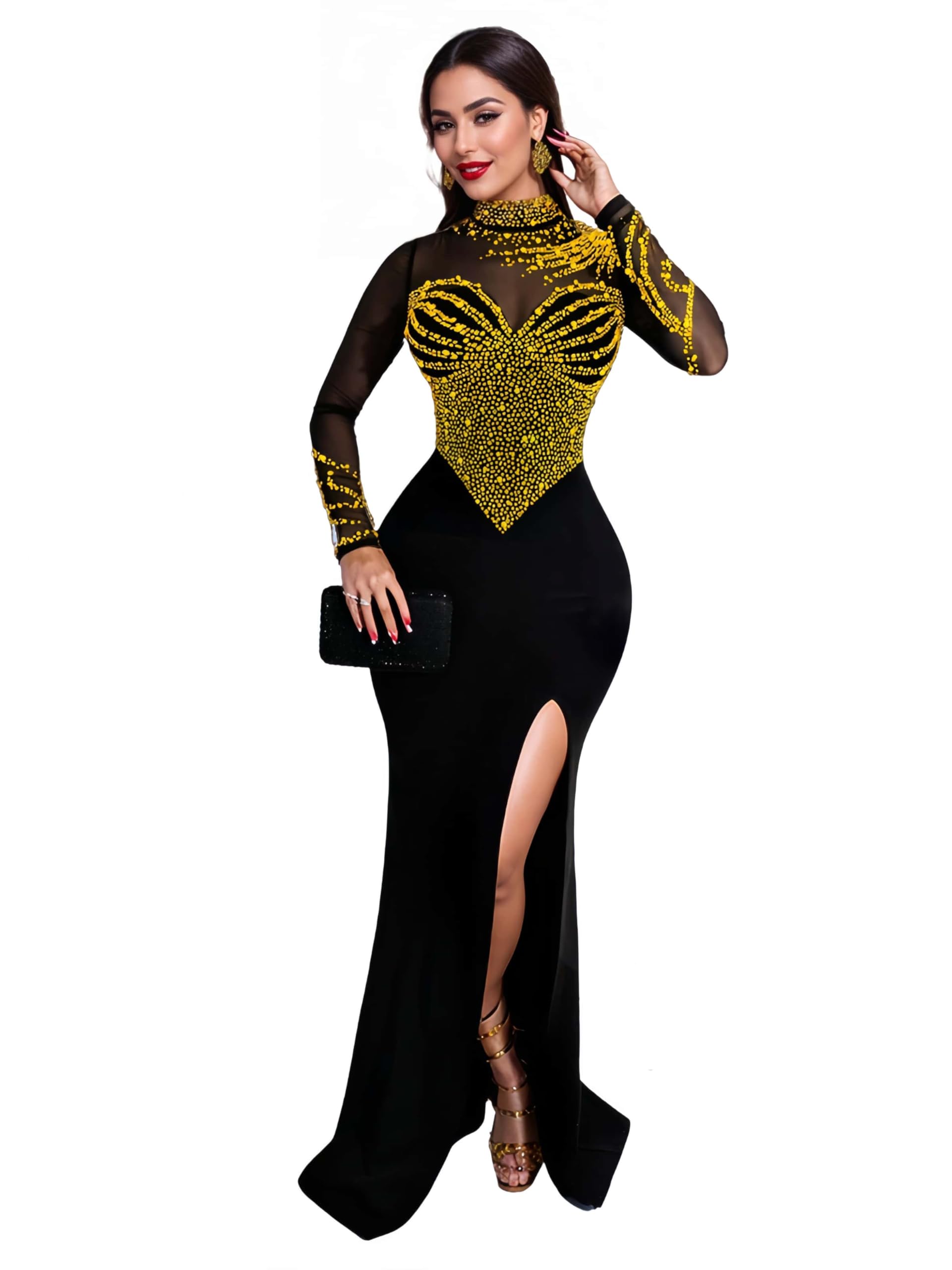 Figdaw Rhinestone Embellished Formal Gowns and Evening Dresses for Women 2026