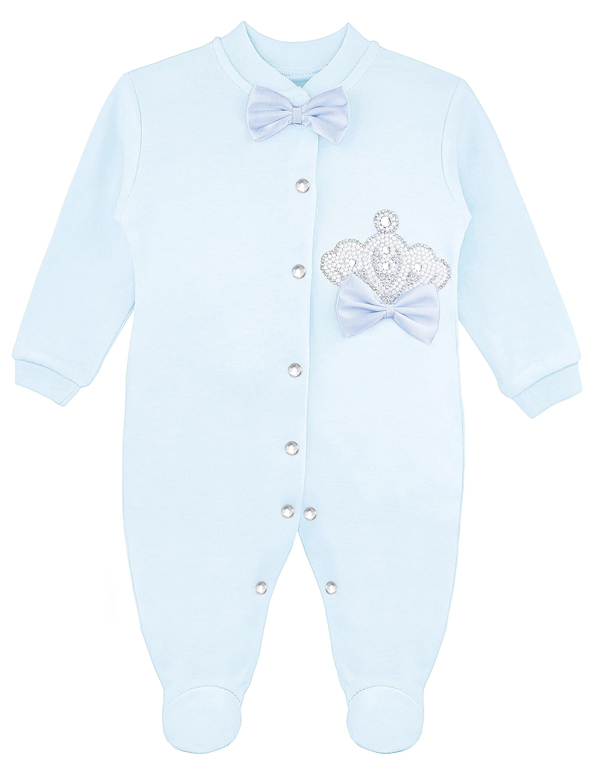 Lilax Baby Boy Newborn Crown Jewels Layette 3 Piece Gift Set