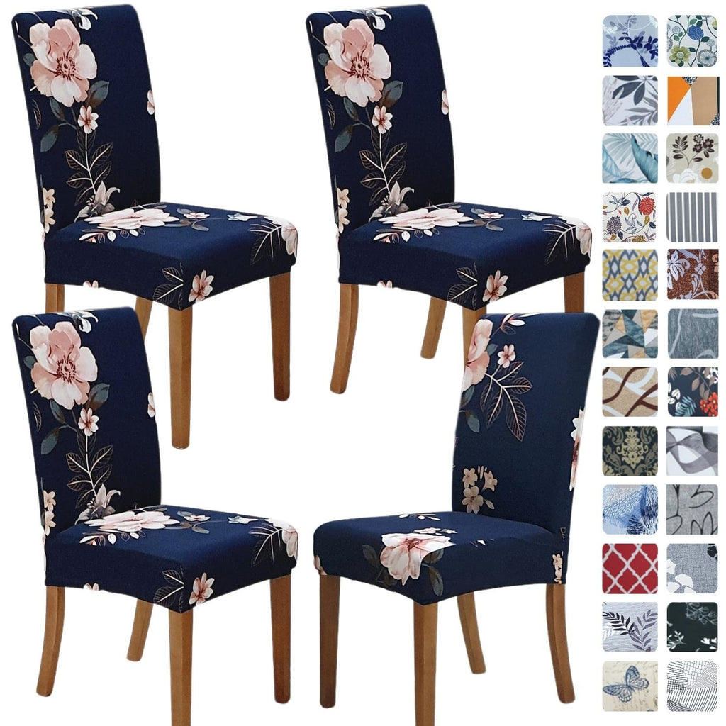 SPRINGRICO Chair Covers for Dining Room 6 Pack, Stretch Dining Chair Cover, Washable Spandex Kitchen Parsons Chair Slipcovers, Removable Seat Protector for Home or Party (Set of 6, Floral Beige)