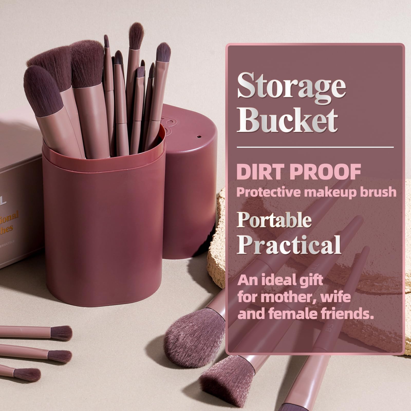 BS-MALL Makeup Brush Set 18 Pcs Professional Foundation Powder Concealers Eyeshadow Blush Synthetic Makeup Brushes with Labeled instruction Black Case Upgraded Version