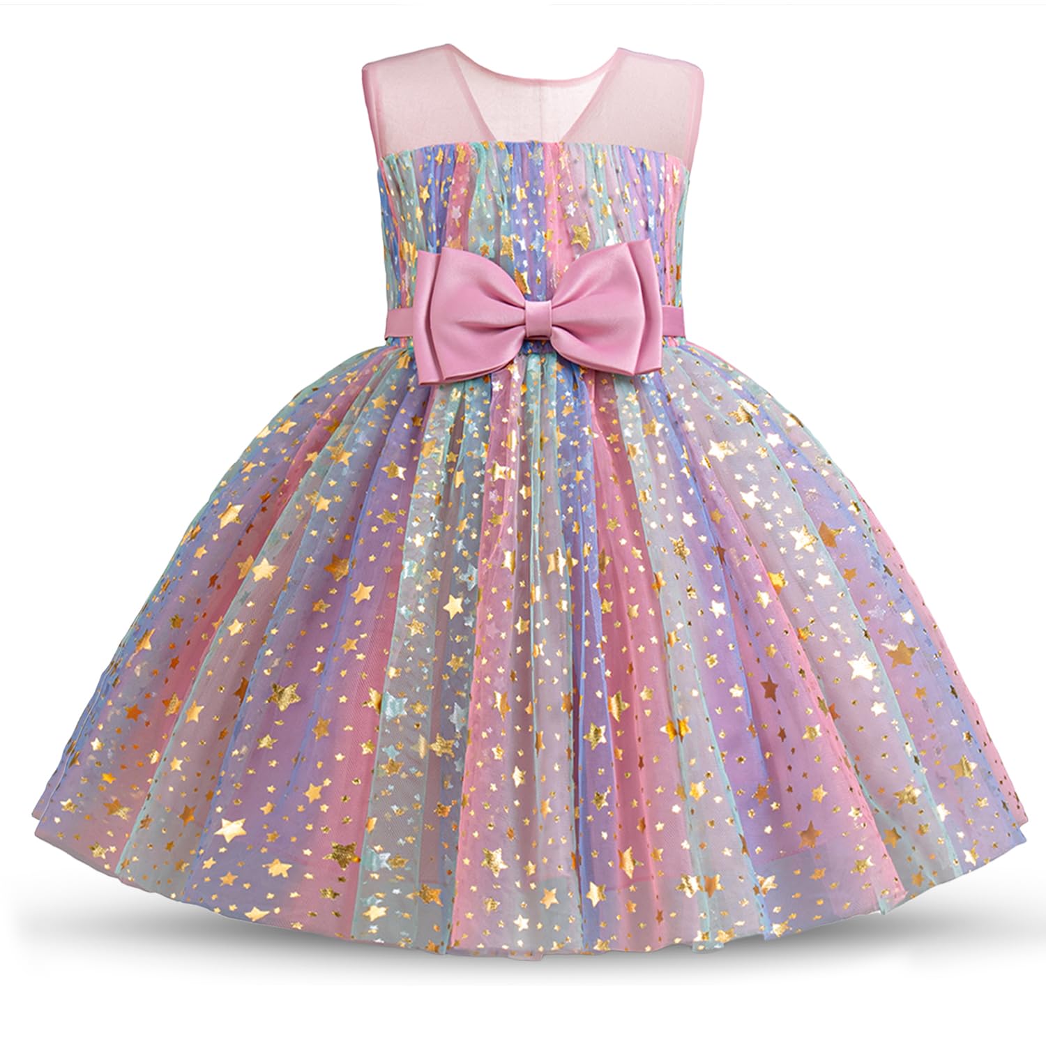 NNJXD Flower Girl Dress Kids Ruffles Lace Party Wedding Dresses