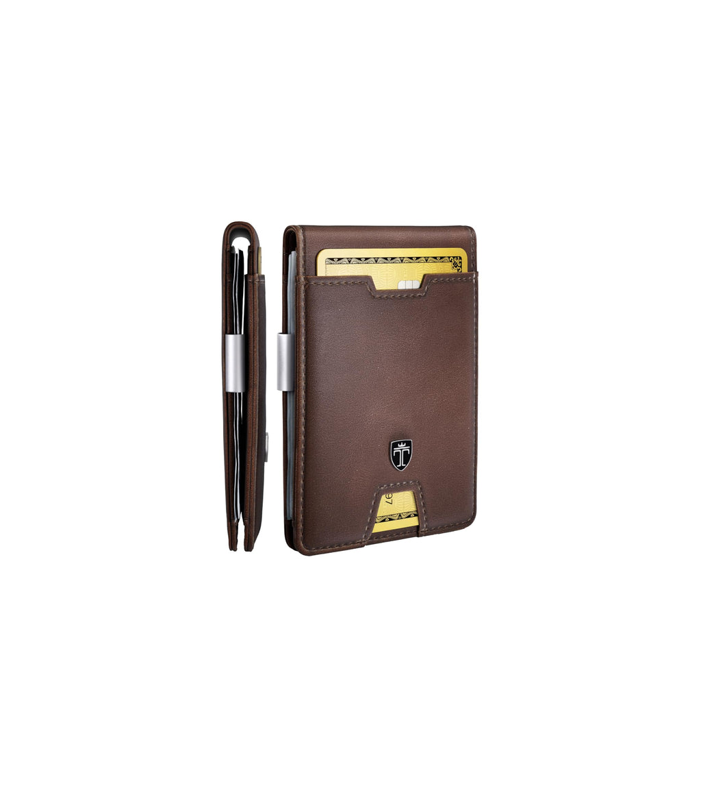 TRAVANDO Mens Wallet with Money Clip AUSTIN RFID Blocking Bifold Credit Card Holder for Men with Gift Box