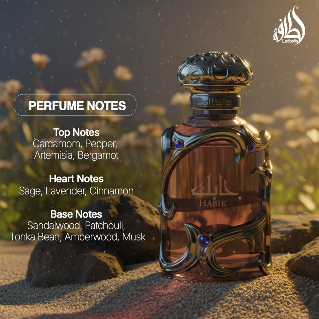 Lattafa Habik – Floral, Fruity, Fresh, Musky – Eau de Parfum Spray Long-Lasting Fragrance for Women, 3.4 Ounce / 100 ml
