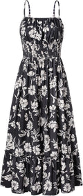 GRACE KARIN Summer Dresses for Women 2026 Vacation,Smocked Floral Maxi Dress,Boho Beach Sundress with Pocket Fashion Clothing