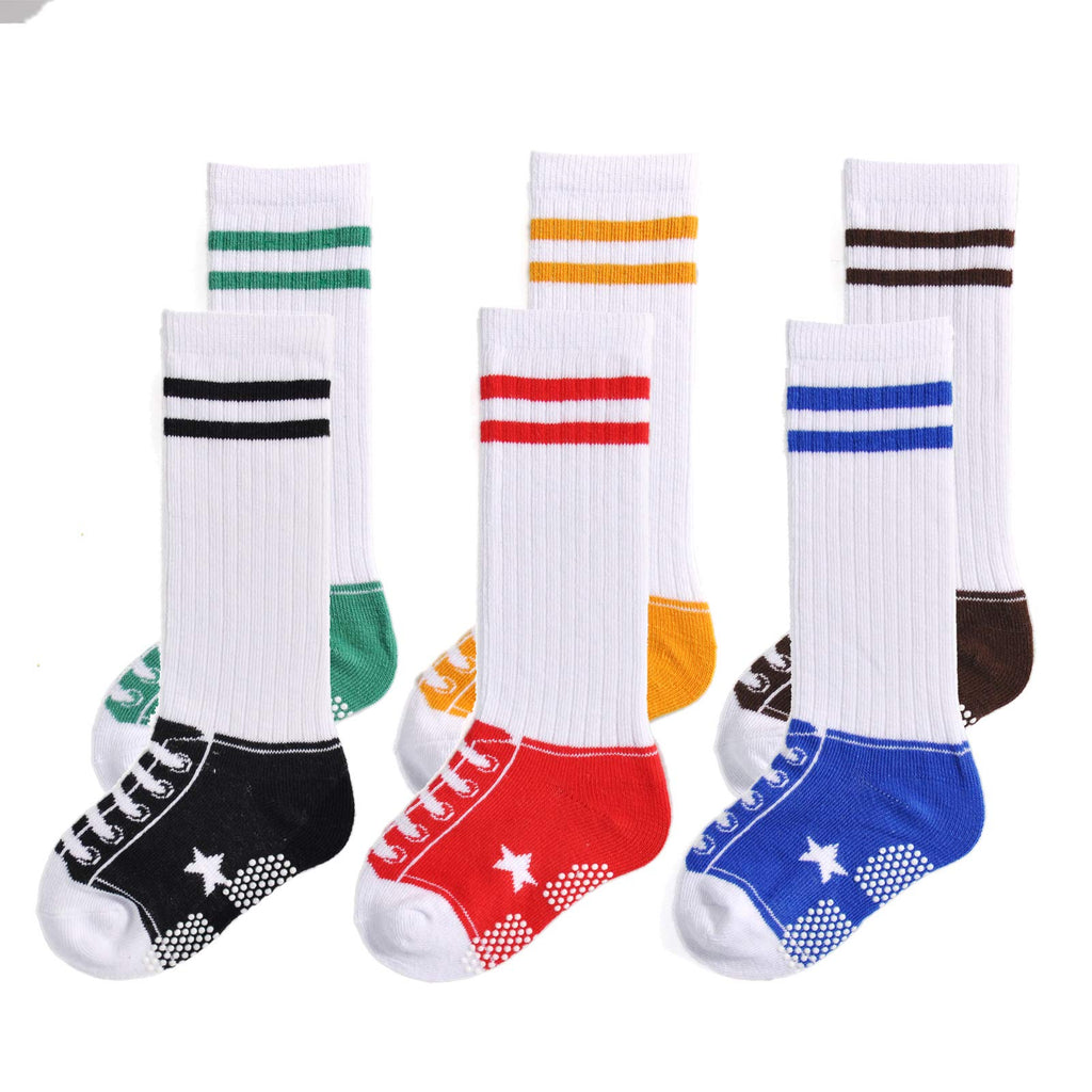 EPEIUS Unisex Baby Girls Boys Non-Slip Socks (Set of 6)