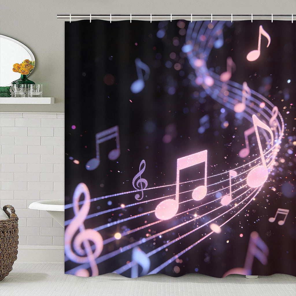 AZHM 4PCS Lotus Shower Curtain Set Black and Gold Flower Bathroom Decor Sets with Shower Curtain and Rugs and Accessories with 12 Hooks for Toilet