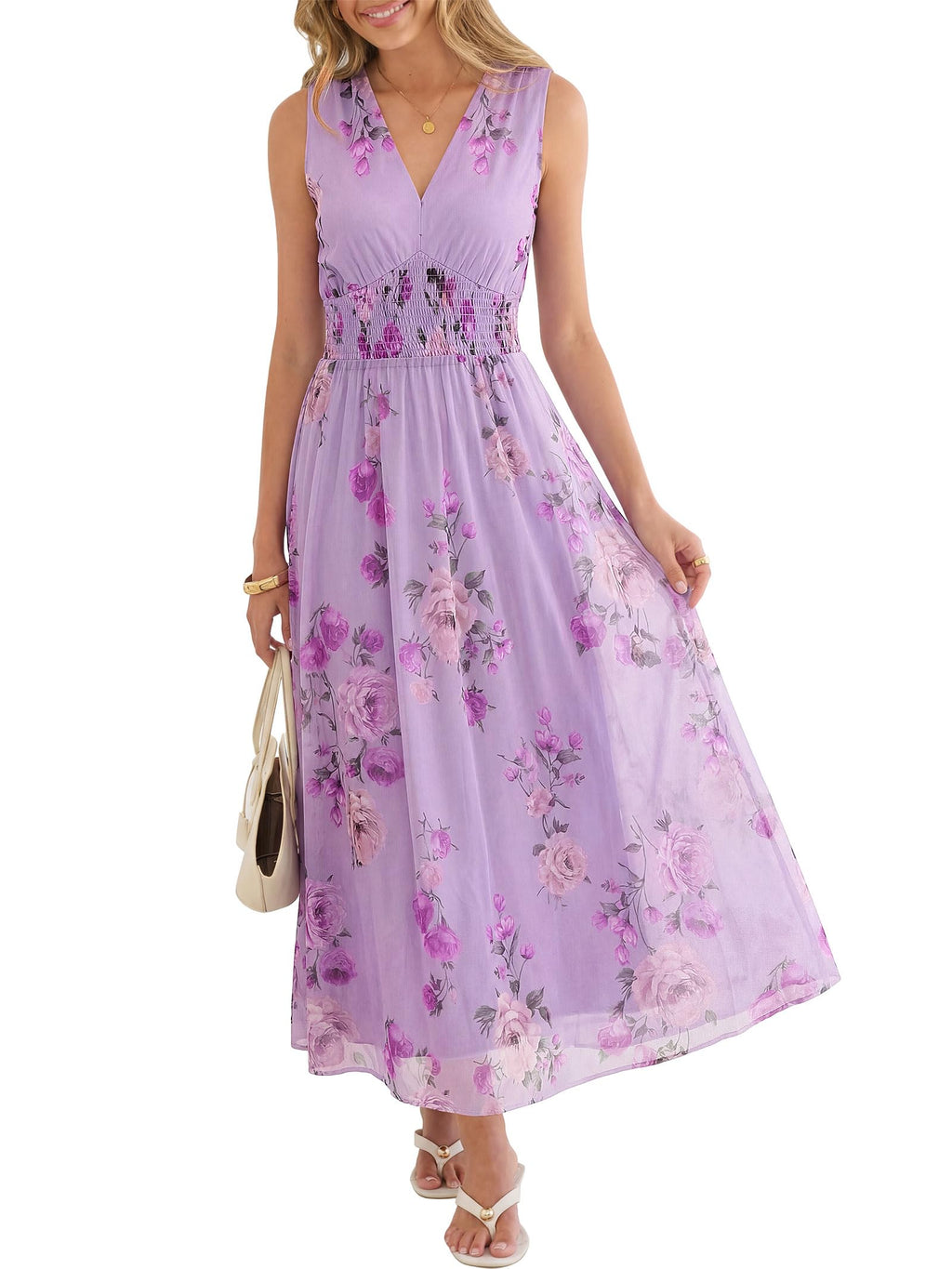 ANRABESS Womens Summer Floral Maxi Dress, A Line Tulle,Elegant for Wedding Guest & Beach Vacation,Flowy Casual Boho Outfits